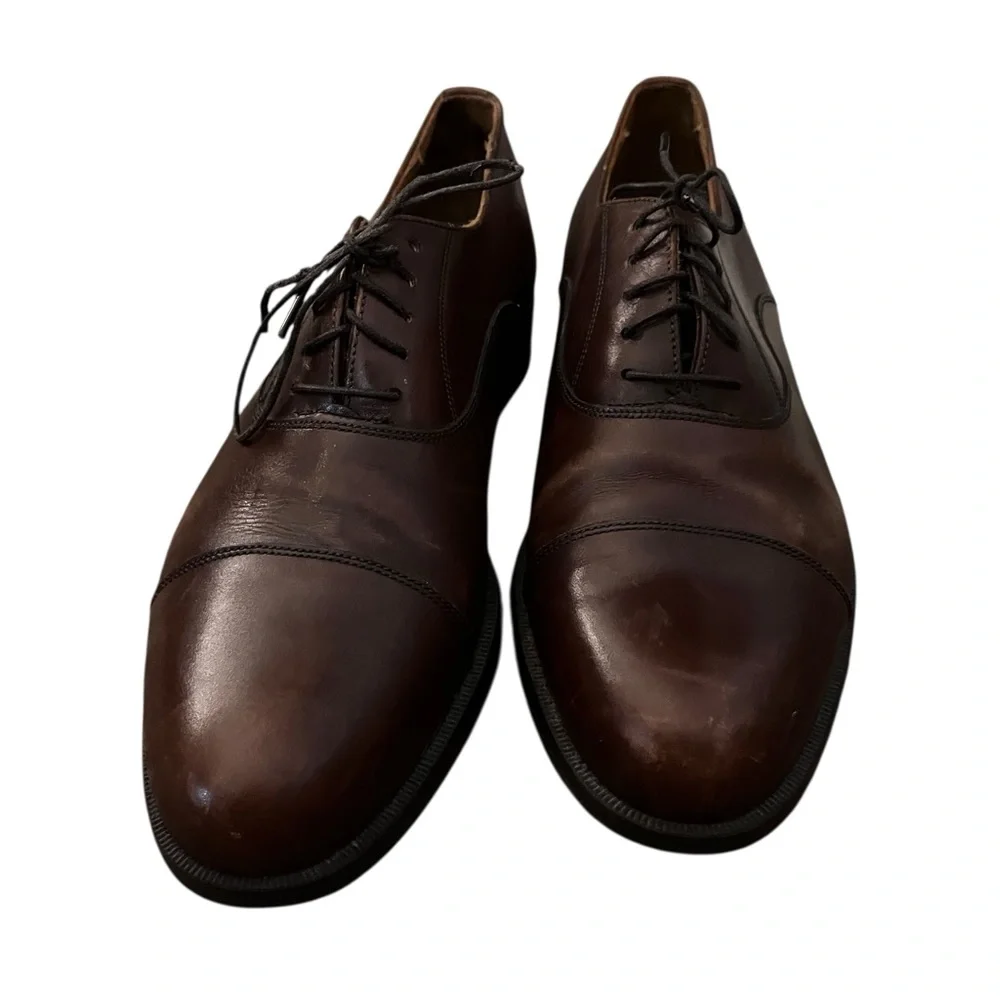 Vintage Y2K Florsheim Comfortech Cap Toe Oxford Dress Shoes Leather Brown 9.5D